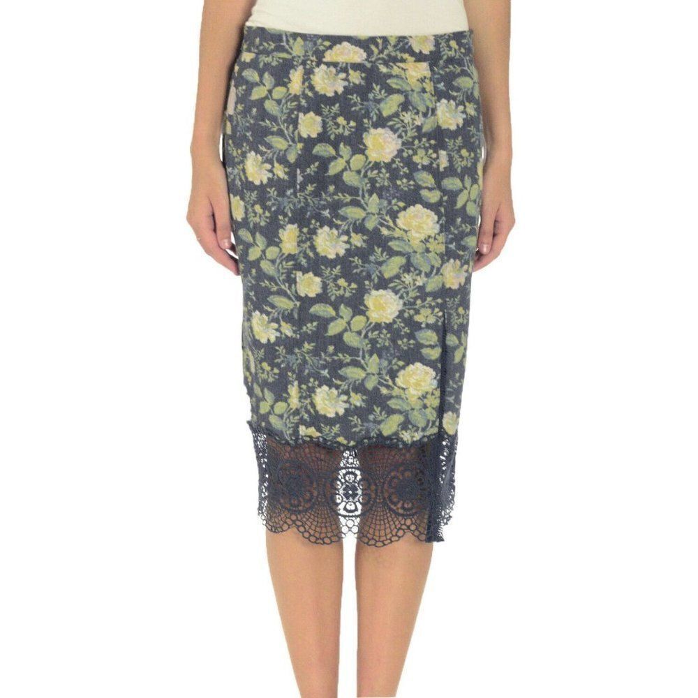 New Free People Story Teller Skirt Twilight Grey size 6